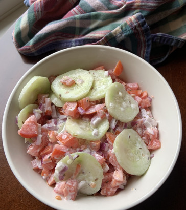 creamy cucumber and tomato salad cucumber and tomato salad