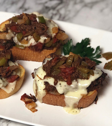 open face Italian beef sandwich open face Italian beef sandwich