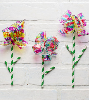 DIY Recycled Plastic Flowers Kids Craft