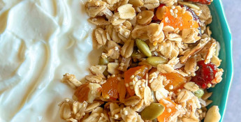 chewy, crunchy granola and yogurt