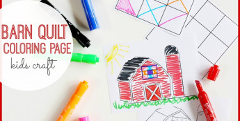 barn quilt coloring page craft