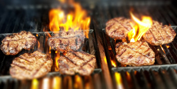 hamburgers on a grill
