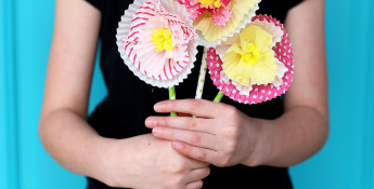 bouquet of cupcake liner flowers