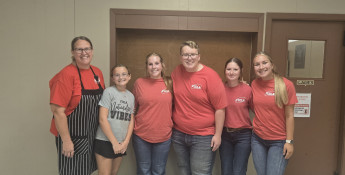 FCCLA catering group at an Ellsworth County Farm Bureau meeting.