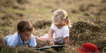 boy and girl reading