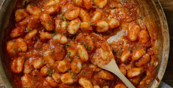 gnocchi in tomato sauce with Italian sausage