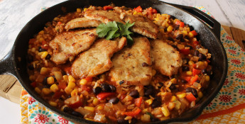 Southwest Pork Cutlets with Calico Rice