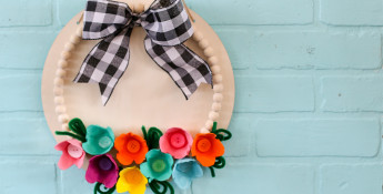 kids craft_egg carton flower wreath