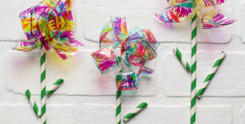 DIY Recycled Plastic Flowers Kids Craft