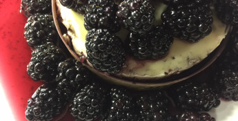 Wined Blackberries Over Baked Brie