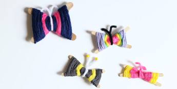 Make yarn butterflies