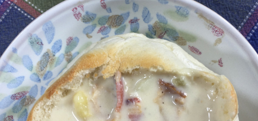 Clam Chowder in Bread Bowl