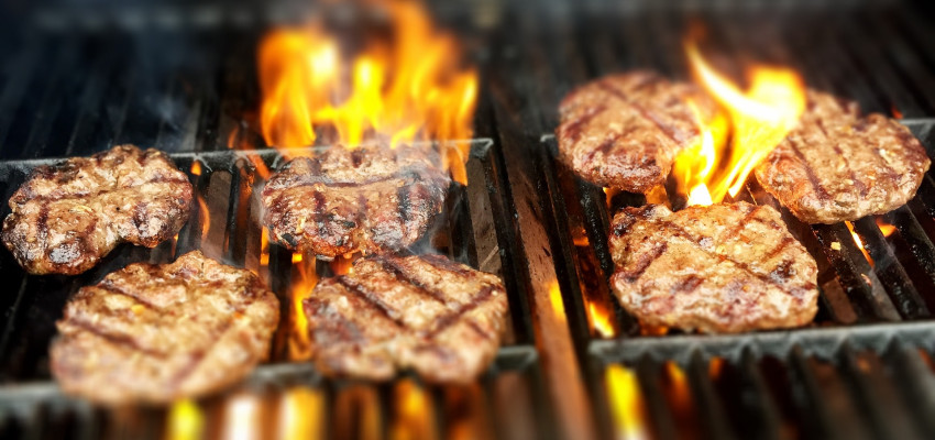 hamburgers on a grill