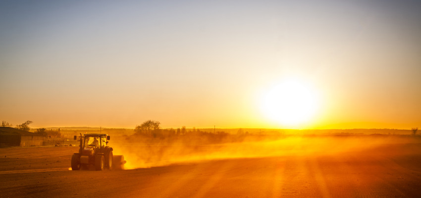 farmer preparing field