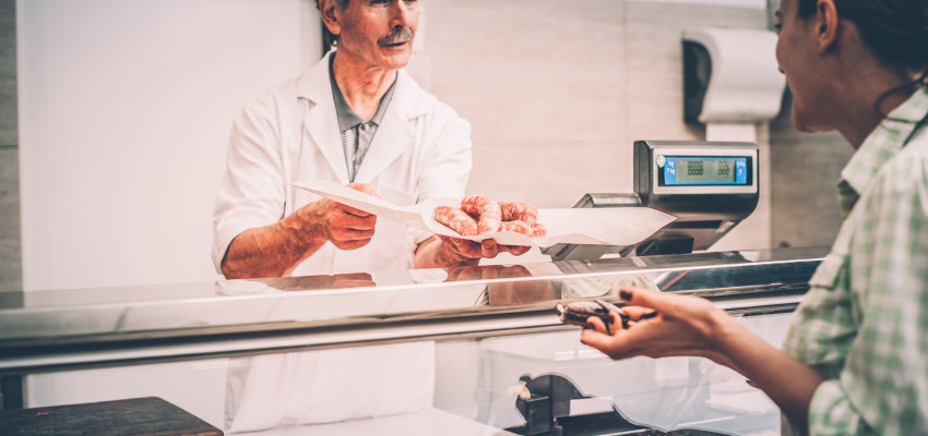 customer at butcher counter