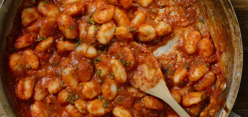 gnocchi in tomato sauce with Italian sausage