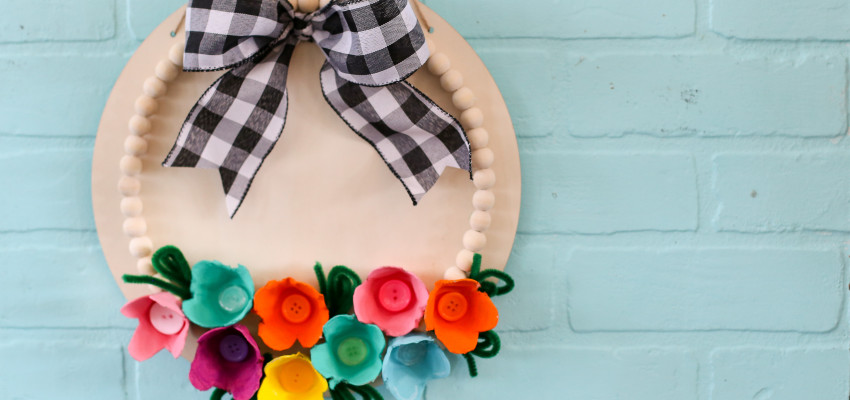 kids craft_egg carton flower wreath