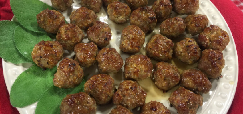 maple apple glazed breakfast meatballs