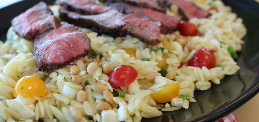 Orzo Pasta Salad with Grilled Flat Iron Steak | Chef Alli | Kansas Living