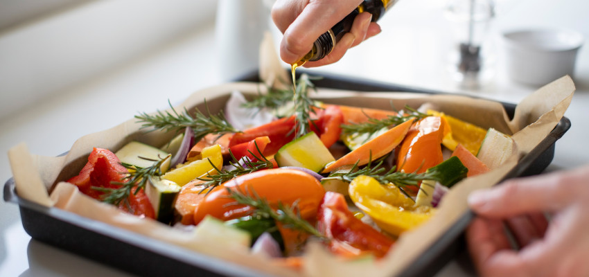 vegetables, roasted, oil