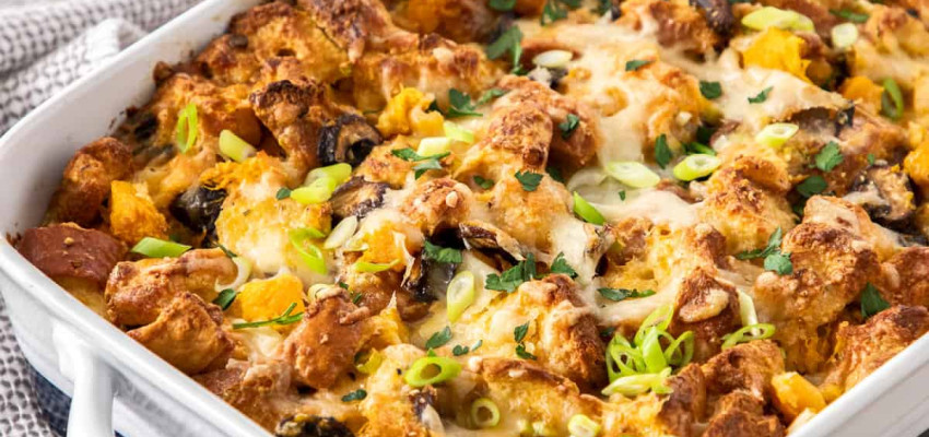 savory-bread-pudding-recipe-mushrooms-butternut-squash