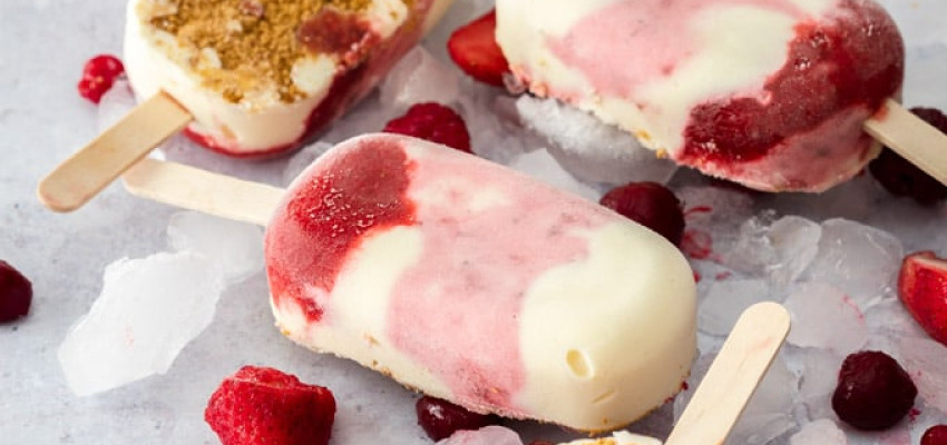 Strawberry Cheesecake Ice Cream Bars