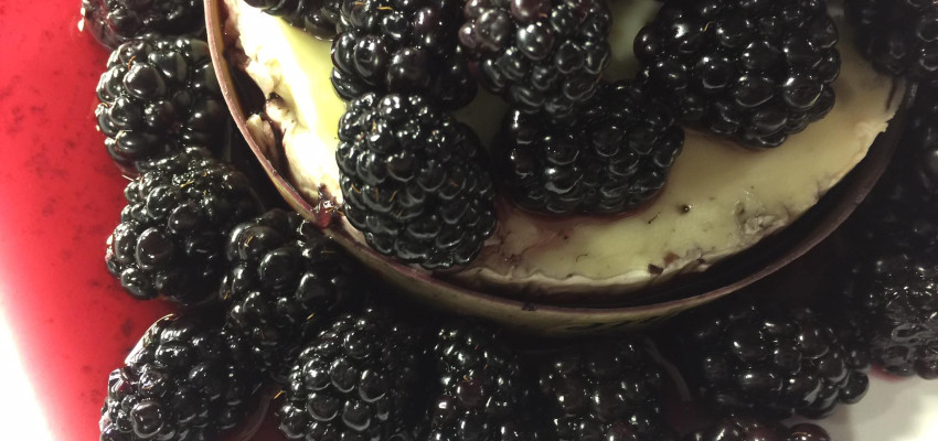 Wined Blackberries Over Baked Brie