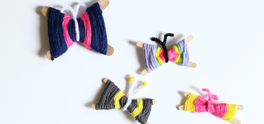 Make yarn butterflies