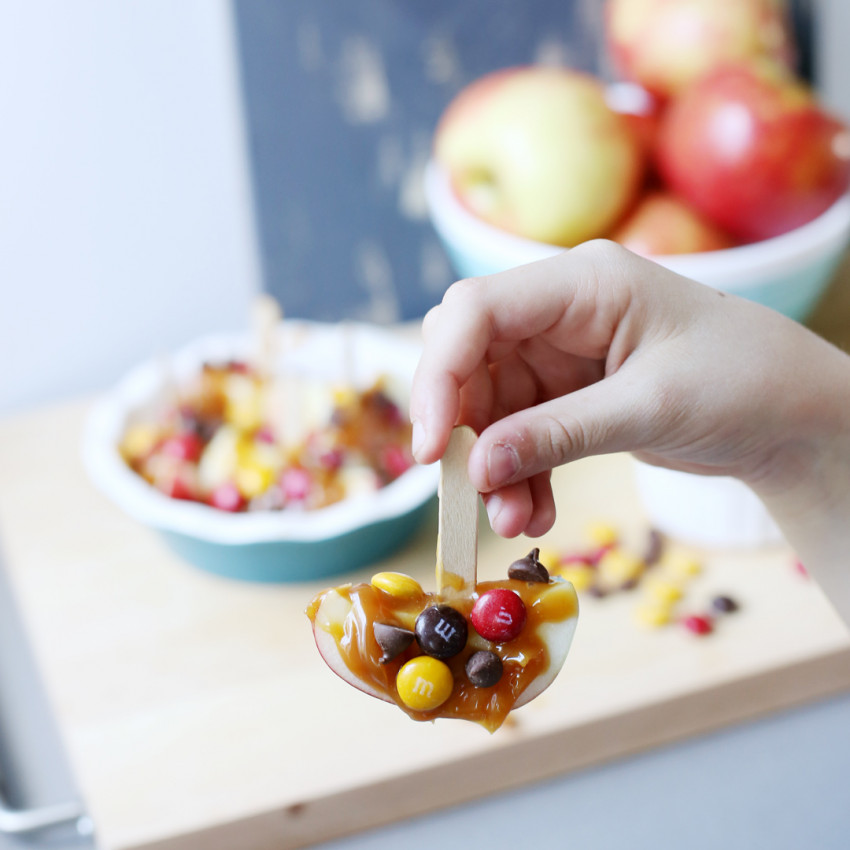 caramel apple boat snack