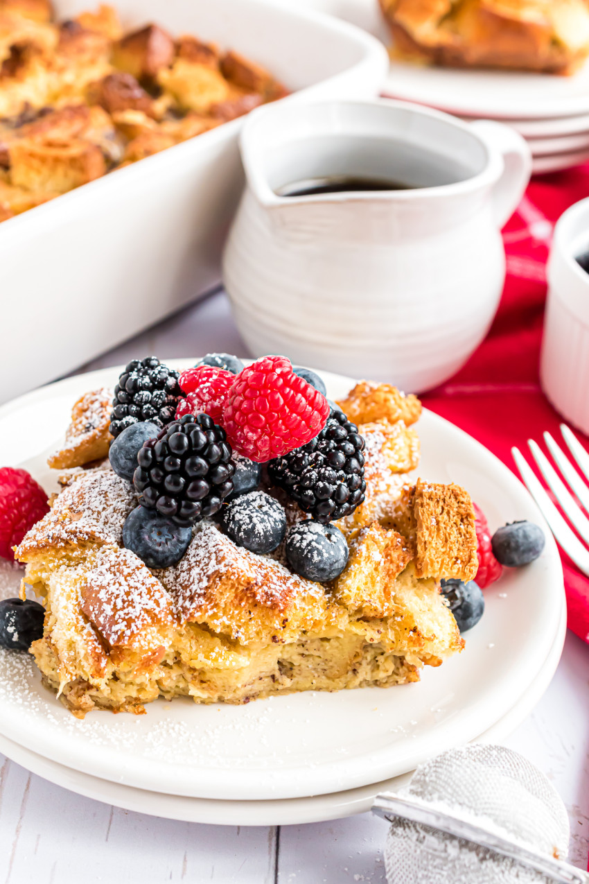 breakfast, morning, casserole, toast