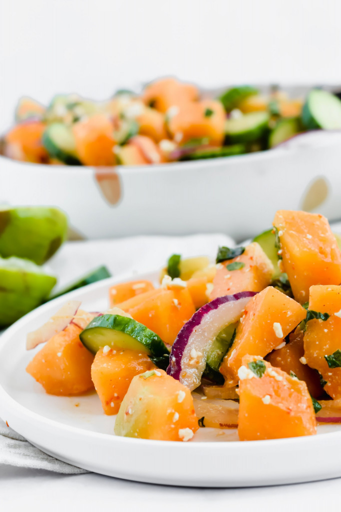 Cantaloupe Feta Mint Salad