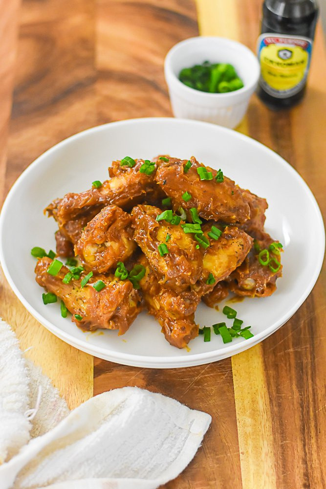 Sticky Spicy Peanut Butter Chicken Wings