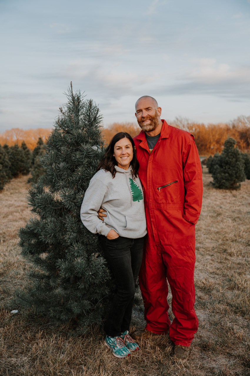 michelle and aaron peck of bel christmas tree farm
