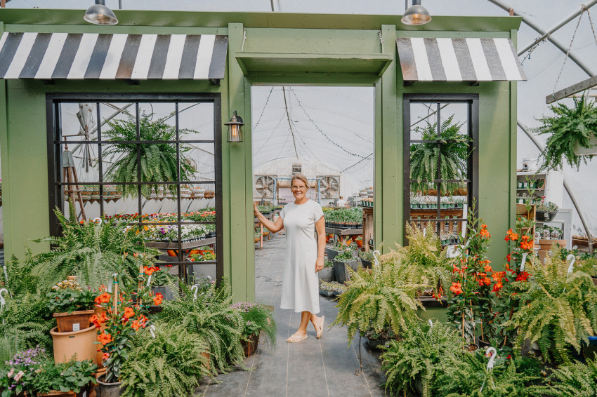 country girl flowers_nicole in greenhouse