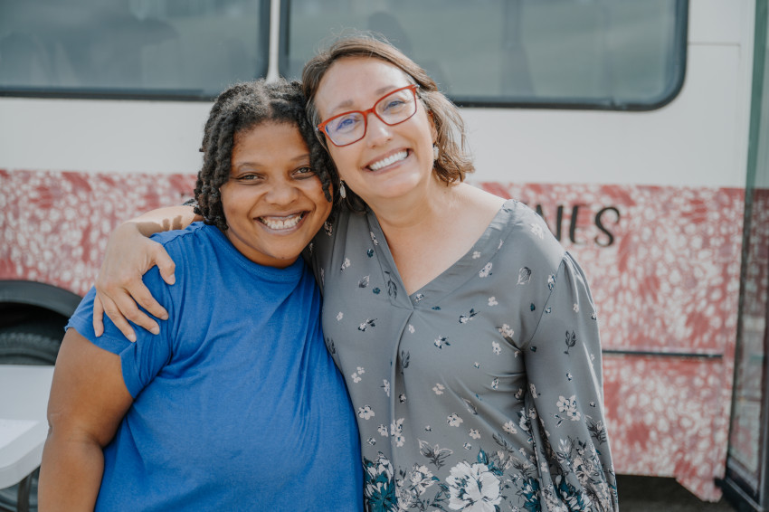 Chenaye Sutton, right, is the family self-sufficiency coordinator for Kansas City, Kansas Housing Authority. She helps residents move toward self-sufficiency.