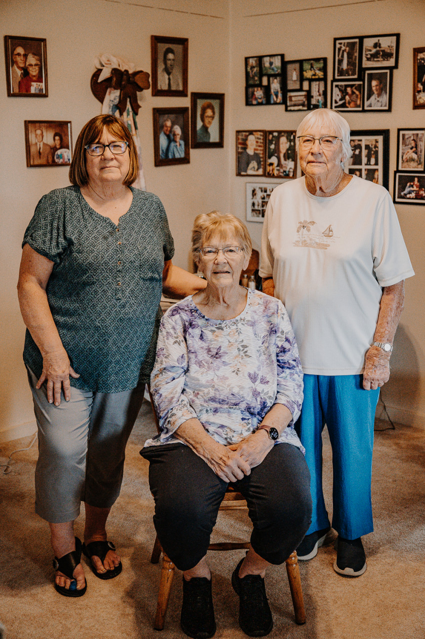 Nina, Janice and Zada on their Century Farm in Wichita County
