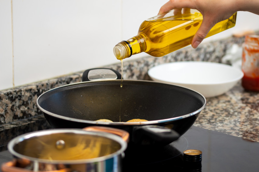 Pouring Oil in Pan