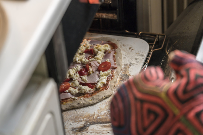 Pizza on Pizza Stone