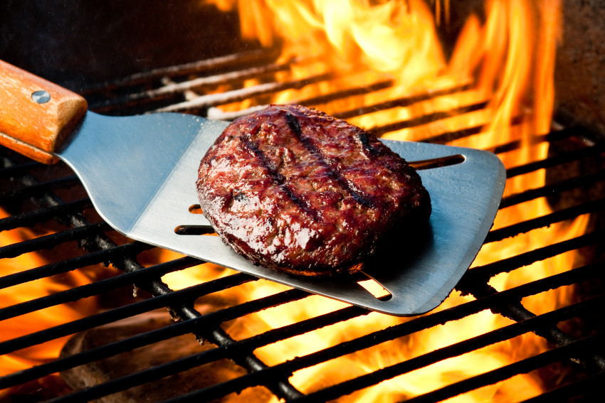 Grilling a Hamburger