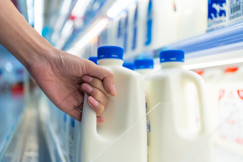 milk at the grocery store
