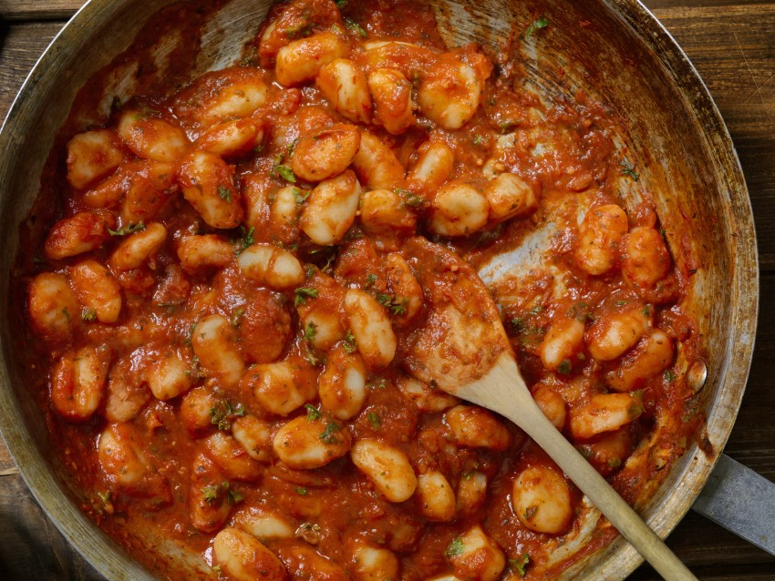 gnocchi in tomato sauce with Italian sausage