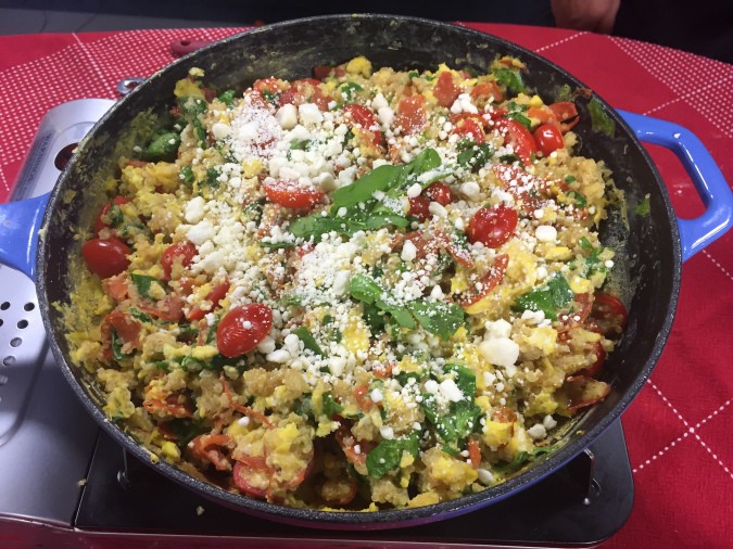 Greek scrambled egg skillet