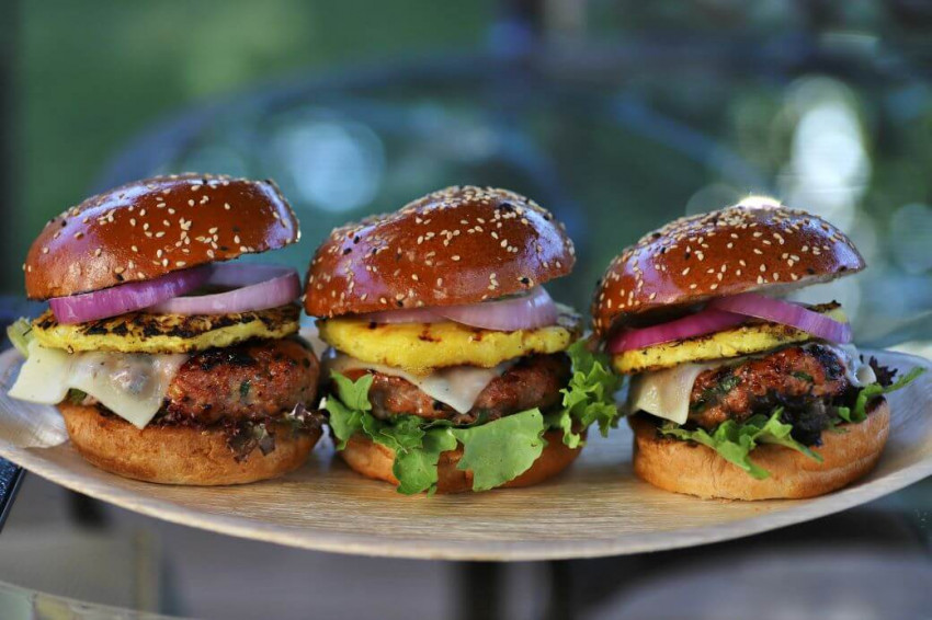 Hawaiian Style Teriyaki Pork Burgers