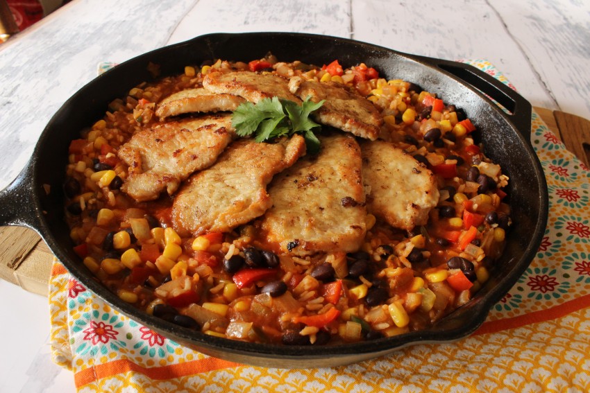 Southwest Pork Cutlets with Calico Rice
