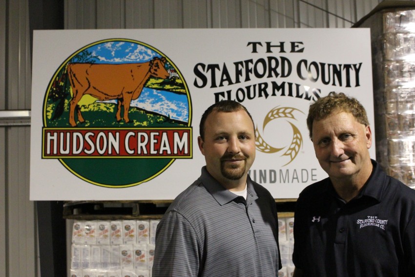 General Manager and president of the Stafford County Flour Mill is Reuel Foote, right, pictured with son, Derek.
