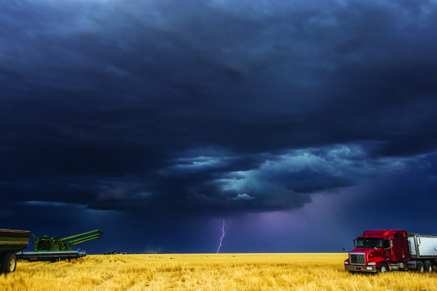 Lightning Over Wheat Field