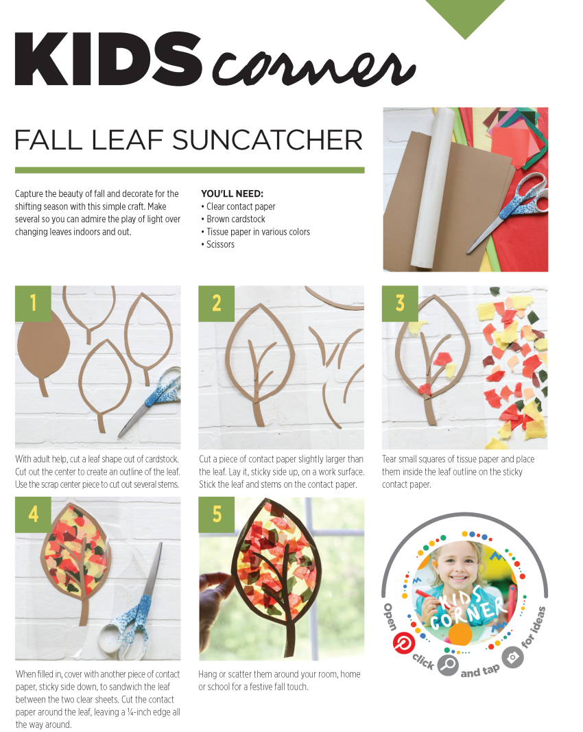 Fall leaf suncatcher steps
