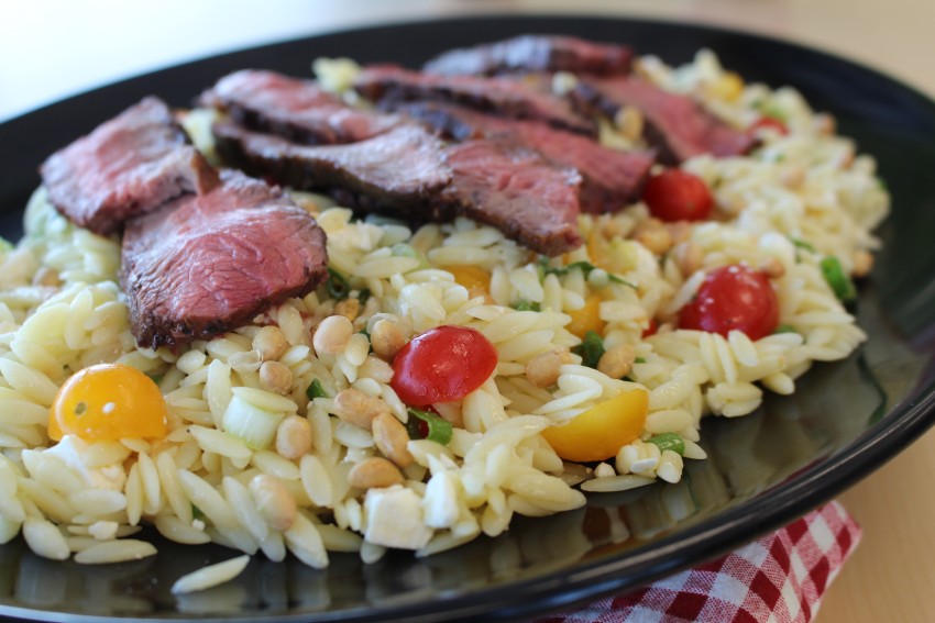 Orzo Pasta Salad with Grilled Flat Iron Steak | Chef Alli | Kansas Living