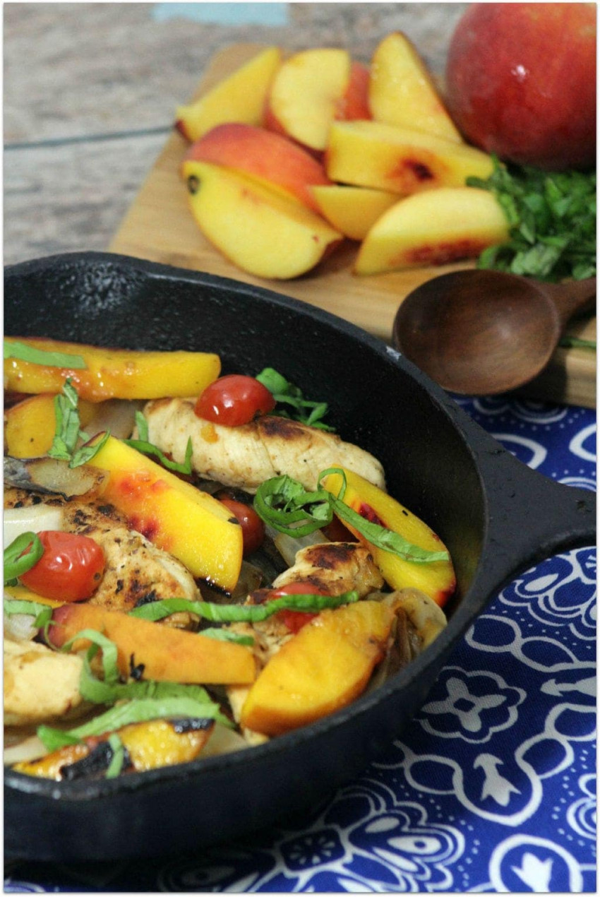 Chicken and Peaches with Balsamic Reduction