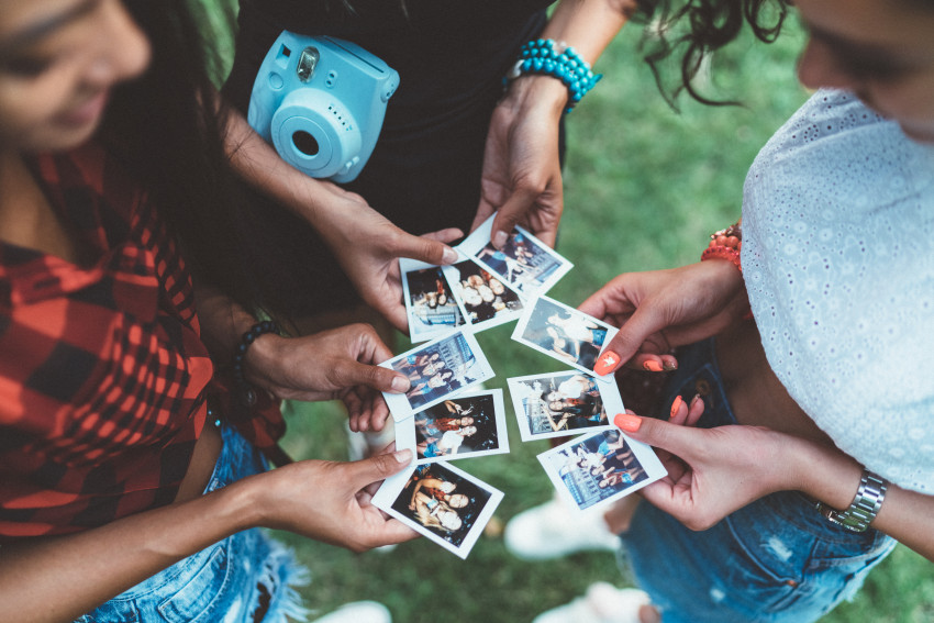 picnic, pictures, camera, polaroid